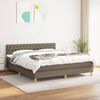 vidaXL Sommier &agrave; lattes de lit avec matelas Taupe 180x200 cm Tissu