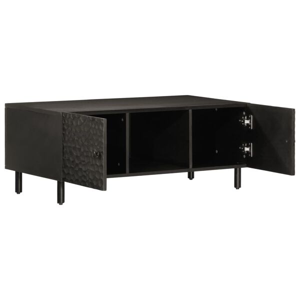 vidaXL Table basse noir 100x54x40 cm bois massif de manguier