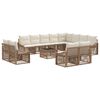 vidaXL Ensemble de canap&eacute; de jardin 13 pcs Beige polyrotin