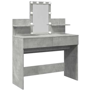 vidaXL Coiffeuse avec LED gris b&eacute;ton 100x40x130 cm