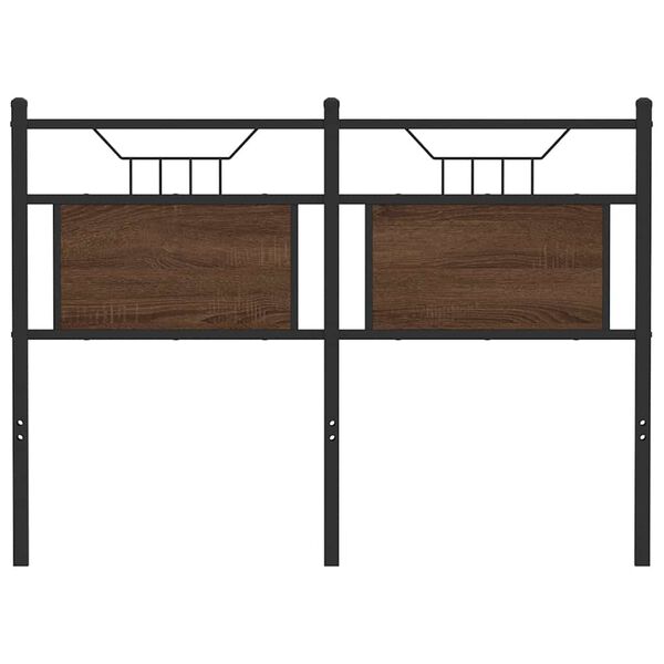 vidaXL T&ecirc;te de lit de remplacement ch&ecirc;ne marron 120 cm bois d'ing&eacute;nierie et acier