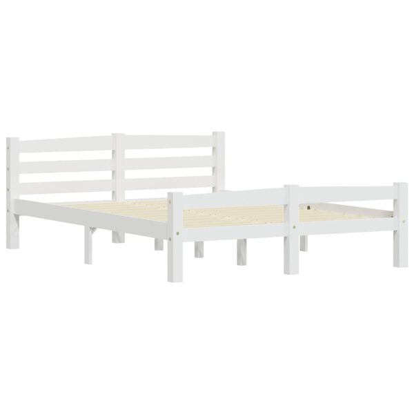 vidaXL Cadre de lit sans matelas blanc bois de pin massif 140x200 cm