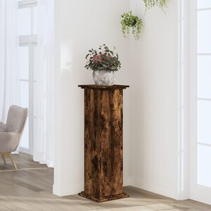 vidaXL Support pour plantes ch&ecirc;ne fum&eacute; 33x33x100 cm bois d'ing&eacute;nierie