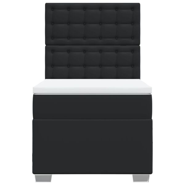 vidaXL Sommier à lattes de lit avec matelas Noir 100x200 cm Similicuir