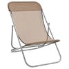 vidaXL Chaises plage pliantes lot de 2 textil&egrave;ne acier enduit poudre