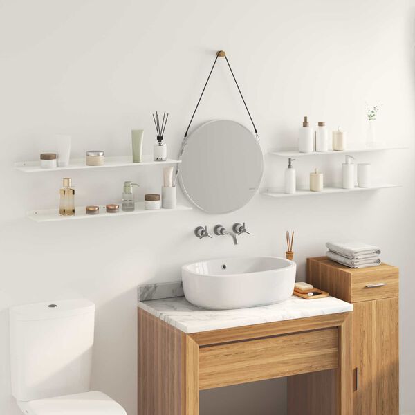 vidaXL &Eacute;tag&egrave;re flottante 4 pcs Blanc 80 x 18 x 2,5 cm Acier