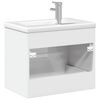 vidaXL Armoire lavabo de salle de bain bassin int&eacute;gr&eacute; blanc brillant