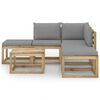 vidaXL Salon de jardin 6 pcs avec coussins gris
