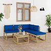 vidaXL Salon de jardin 6 pcs avec coussins bleu