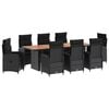 vidaXL Ensemble de repas ext&eacute;rieur 9 pc Noir polyrotin