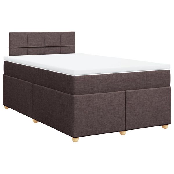vidaXL Sommier &agrave; lattes de lit avec matelas Marron fonc&eacute; 120x200 cm