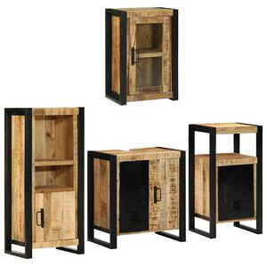 vidaXL Ensemble de mobilier de salle de bain avec &eacute;tag&egrave;re 4 pcs