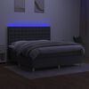vidaXL Sommier &agrave; lattes de lit et matelas et LED Gris fonc&eacute; 160x200 cm