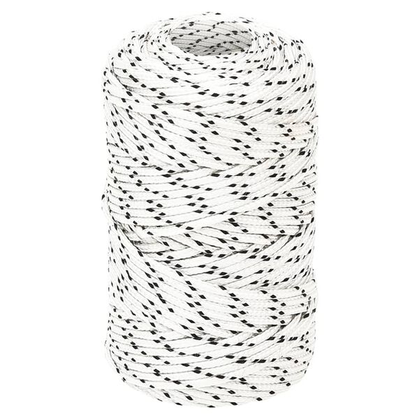 vidaXL Corde de bateau tress&eacute; Blanc 2 mmx500 m Polyester