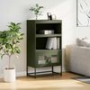 vidaXL Buffet haut vert olive 68x39x123 cm acier