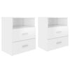 vidaXL Tables de chevet 2 pcs Blanc brillant 50x32x60 cm