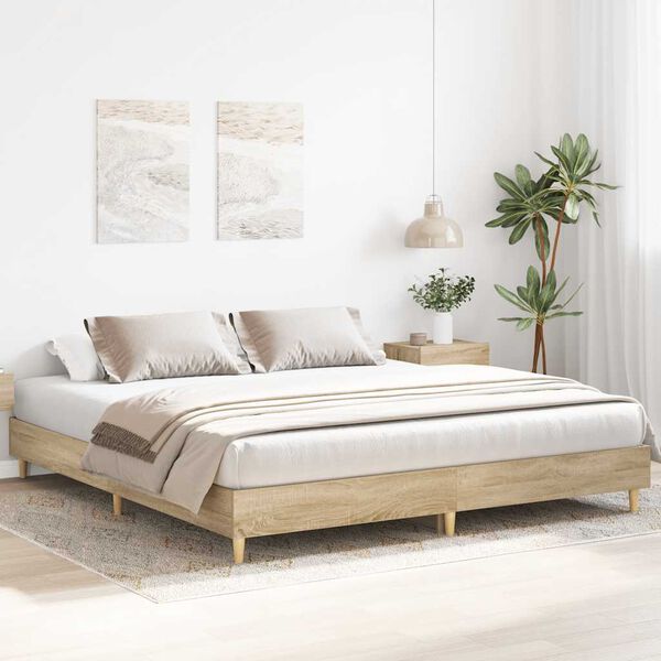 vidaXL Cadre de lit sans matelas ch&ecirc;ne sonoma 160x200 cm