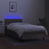 vidaXL Sommier &agrave; lattes de lit avec matelas LED Taupe 90x200 cm Tissu