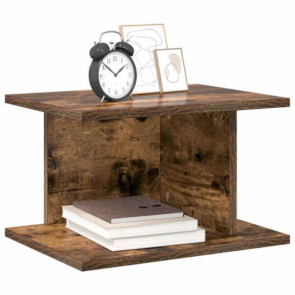 vidaXL Table de chevet Ch&ecirc;ne fum&eacute; 40 x 30 x 25 cm Bois d'ing&eacute;nierie