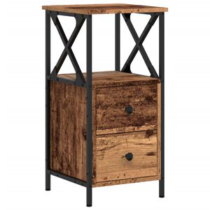 vidaXL Table de chevet vieux bois 34x35,5x70 cm bois d'ing&eacute;nierie