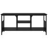 vidaXL Meuble TV Ch&ecirc;ne noir 100 x 35 x 45 cm Bois d'ing&eacute;nierie et fer