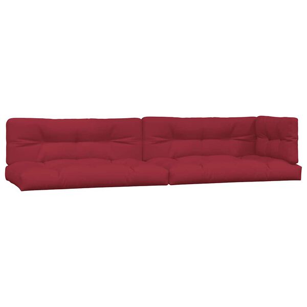vidaXL Coussins de palette lot de 5 rouge bordeaux tissu