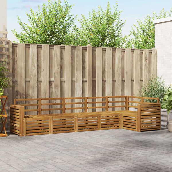 vidaXL Ensembles de canap&eacute;s 6 pcs Naturel Bois d'Acacia Massif