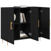 vidaXL Buffet Ch&ecirc;ne noir 90 x 34 x 80 cm Bois d'ing&eacute;nierie