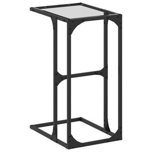 vidaXL Table d'appoint avec verre transparent 40x30x61,5 cm acier
