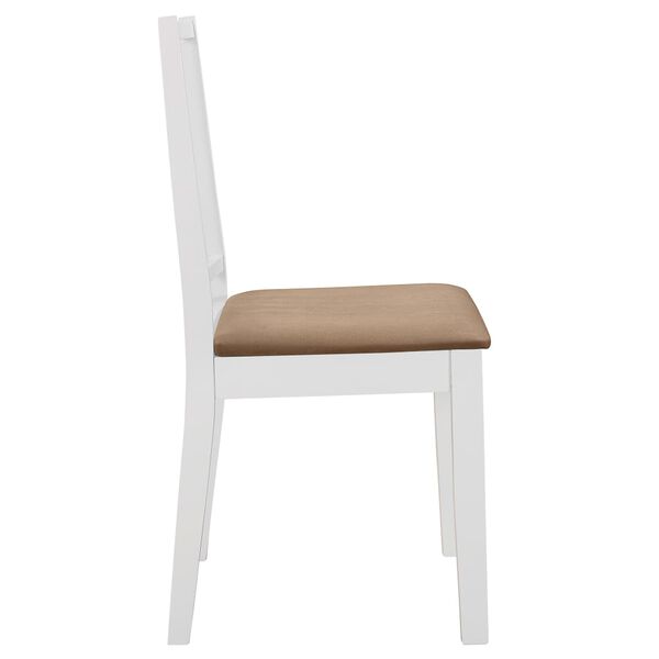 vidaXL Chaises &agrave; manger avec coussins lot de 2 blanc bois solide