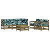 vidaXL Salon de jardin 6 pcs avec coussins bois de pin impr&eacute;gn&eacute;