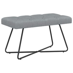 vidaXL Banc avec capitonnage bouton Gris clair 80 x 40 x 46 cm Tissu