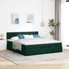 VidaXL Cadre de lit ottoman avec matelas vert fonc&eacute; 180x200 cm velours