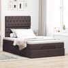 VidaXL Cadre de lit ottoman avec matelas marron fonc&eacute; 120x190 cm tissu