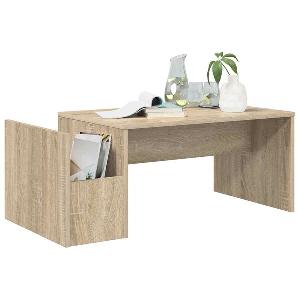 vidaXL Table basse Ch&ecirc;ne Sonoma 90 x 45 x 35 cm Bois d'ing&eacute;nierie