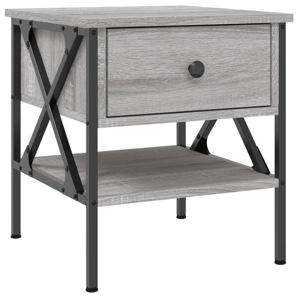vidaXL Table de chevet sonoma gris 40x42x45 cm bois d'ing&eacute;nierie