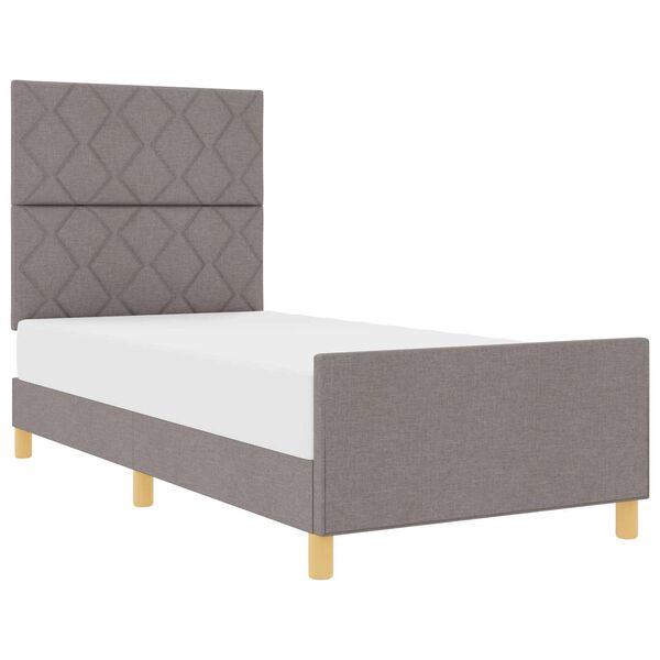vidaXL Cadre de lit avec t&ecirc;te de lit Taupe 90 x 190 cm tissu