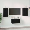 vidaXL Ensemble meuble TV 3 pcs Ch&ecirc;ne noir Bois d'ing&eacute;nierie