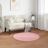 vidaXL Tapis en Fourrure Synth&eacute;tique de Lapin Olite Rose &Oslash; 80 cm