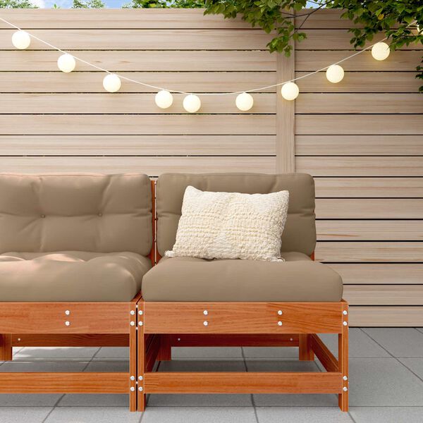 vidaXL Sofa de jardin milieu Pin massif Brun Cir&eacute;