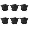 vidaXL Pots de plantes 6 pcs Noir 20 x 20 x 16 cm Plastique