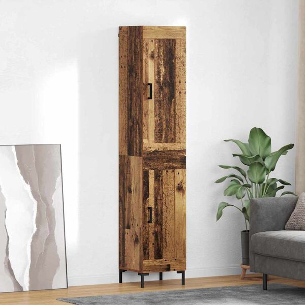 vidaXL Haut Armoire Bois Ancien 34,5 x 34 x 180 cm Bois d'ing&eacute;nierie
