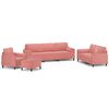 vidaXL Ensemble de canap&eacute;s 4 pcs coussins d&eacute;coratifs et coussins Rose