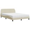 vidaXL Lit avec matelas Dover cr&egrave;me 140x190 cm tissu