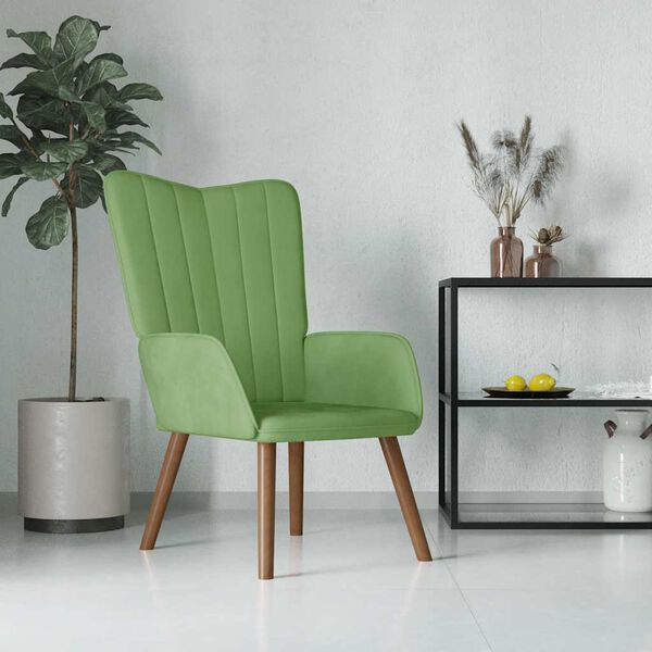 vidaXL Chaise de relaxation Vert clair Velours