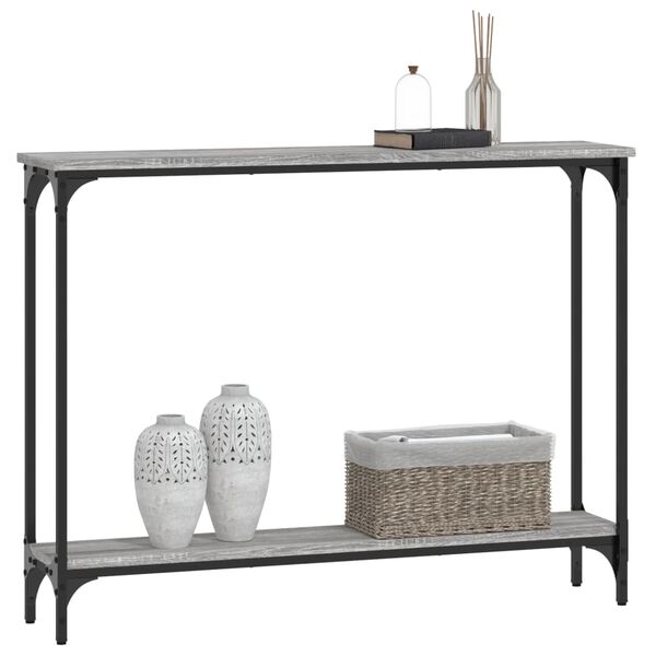 vidaXL Table console sonoma gris 100x22,5x75 cm bois d'ing&eacute;nierie