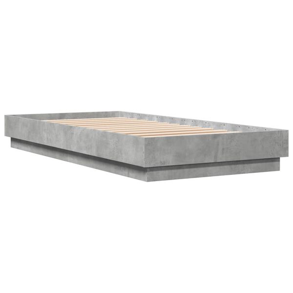 vidaXL Cadre de lit sans matelas gris béton 100x200 cm