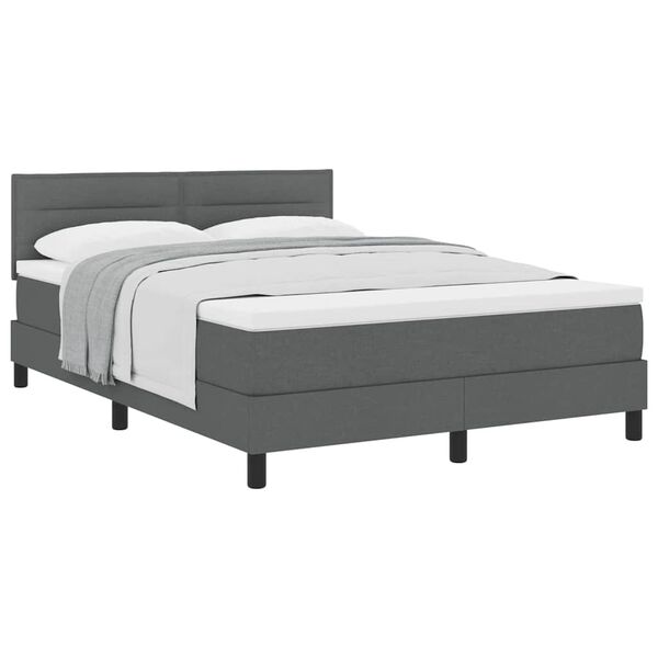 vidaXL Lit &agrave; ressorts avec matelas Gris fonc&eacute; 160 x 200 cm tissu