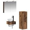 vidaXL Ensemble d'armoire de salle de bain 4 pcs Bois ancien