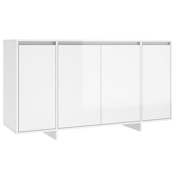 vidaXL Buffet blanc brillant 135x41x75 cm bois d'ing&eacute;nierie